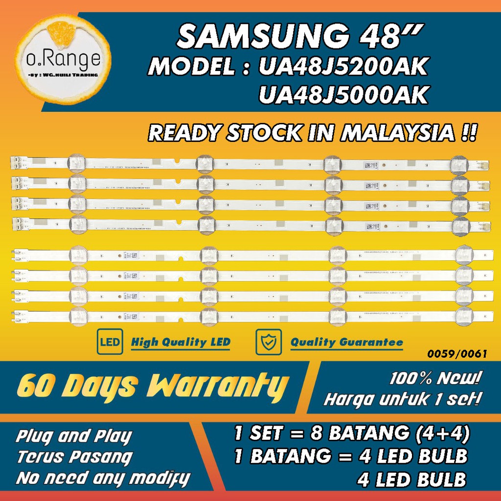 UA48J5000AK 48" / UA48J5200AK (ไฟทีวี) SAMSUNG 48 INCH LED TV BACKLIGHT 48J5200AK 48J5000AK Mla9 / "