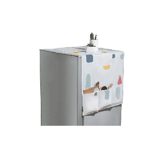 [ ผ้าคลุมตู้เย็น ] ผ้าคลุมตู้เย็น กันน้ำและกันฝุ่น มีช่องเก็บของสองข้าง ล้างน้ำได้