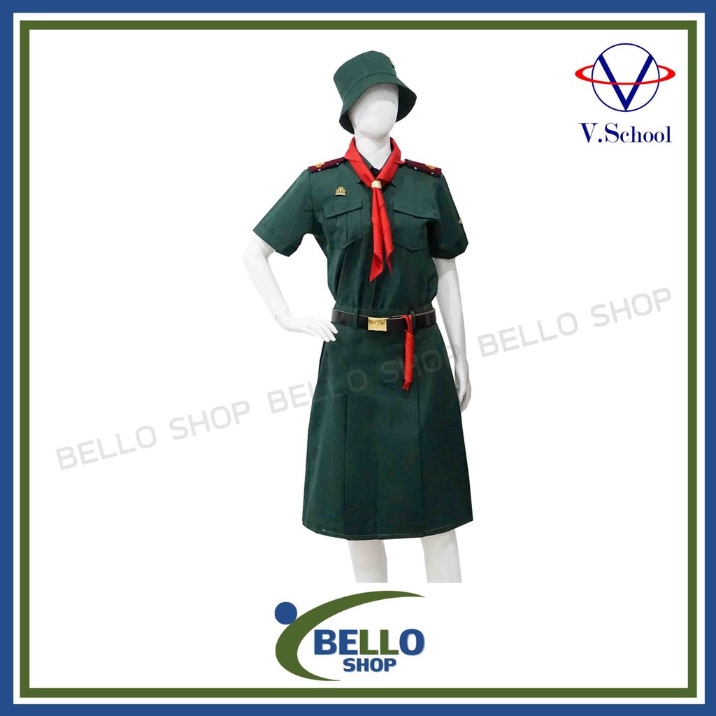 เสื้อเนตรนารี ตราV.School ชั้นประถม ชั้นมัธยมต้น ของเเท้ บิลเบิก รร.