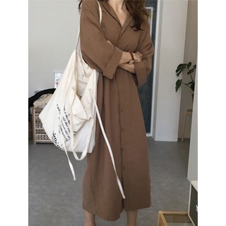 Autumn dress retro เป็นได้ทั้งชุดเดรสยาว และเสื้อคลุม สำหรับวันสบายๆ ชิวๆ