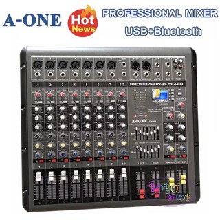 เพาเวอร์มิกเซอร์ 8ช่อง เครื่องผสมสัญญาณเสียงแบบมีกำลังขยายในตัว POWER MIXER BLUETOOTH รุ่น D N-866