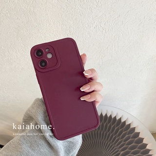 เคสโทรศัพท์มือถือ ซิลิโคนนิ่ม ผิวด้าน กันกระแทก ป้องกันเลนส์กล้อง สีไวน์แดง สําหรับ Samsung Galaxy S20 S21 Plus Note 20 Ultra 10 lite A13