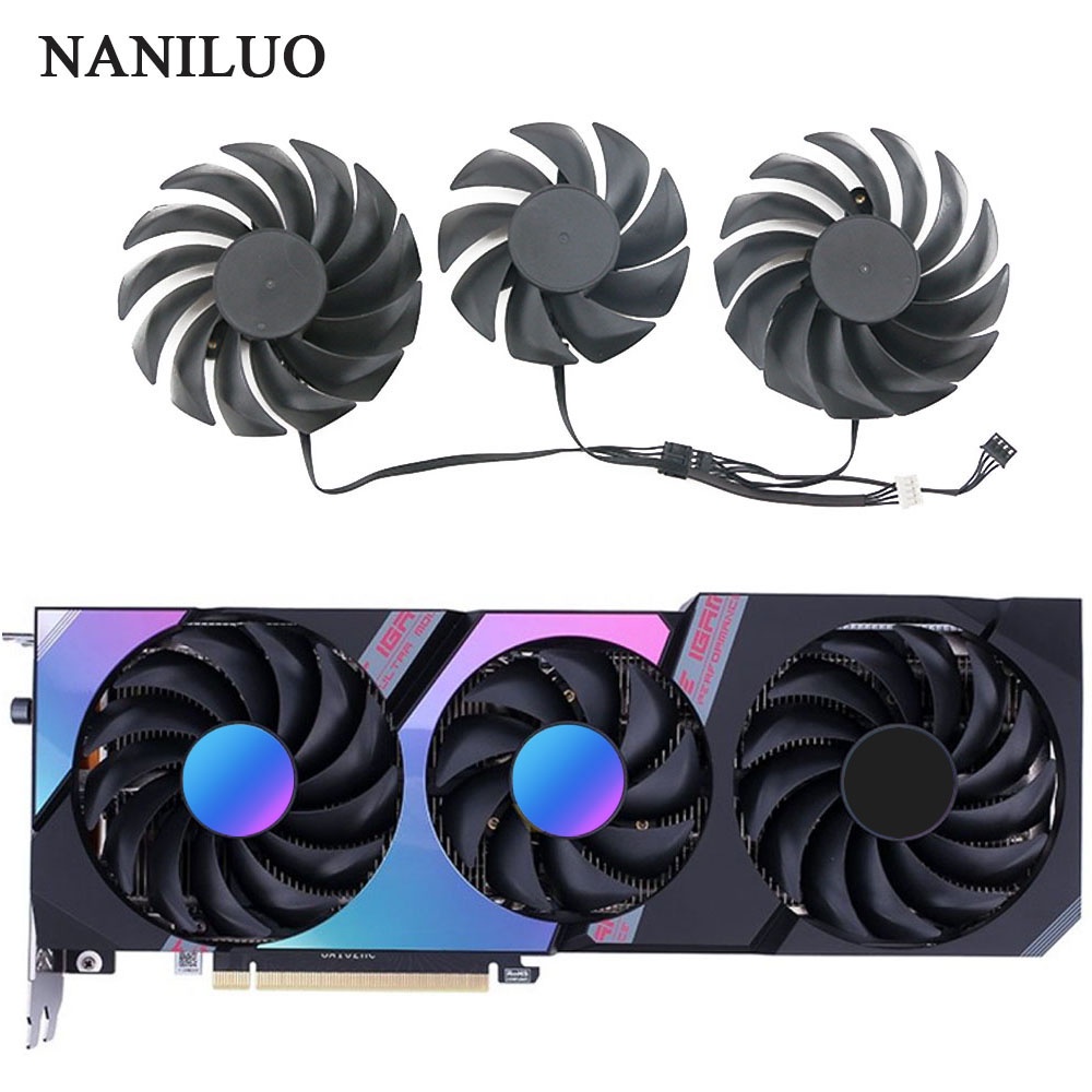 ใหม่พัดลมกราฟิก DC12V 4Pin RTX3070 RTX3080 สําหรับ COLORFUL GeForce RTX 3070 3080 3060Ti iGame Ultra