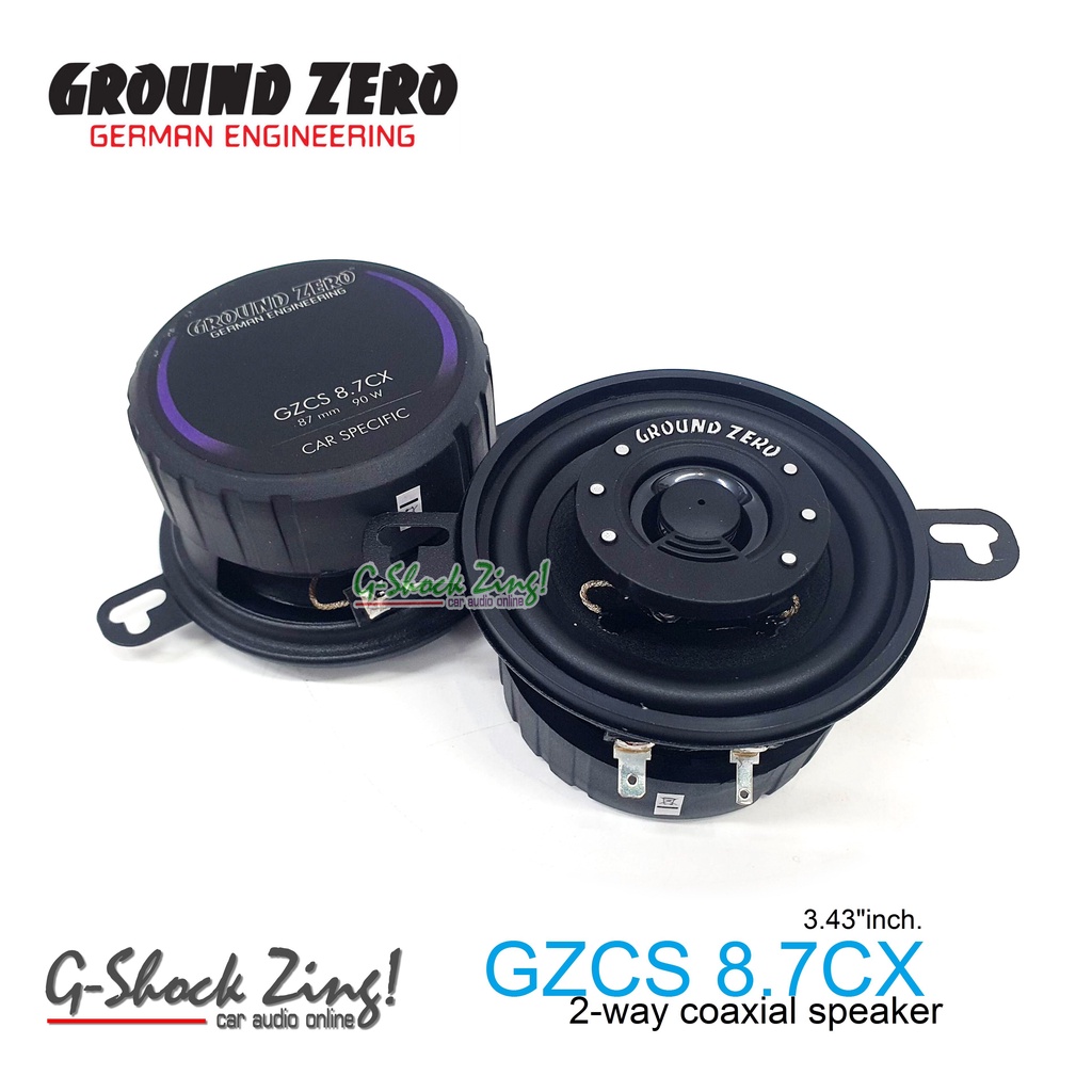 GROUND ZERO German Engineering ลำโพงเสียงกลางแหลม 3.43"นิ้ว 2-Way 2ทาง 90วัตต์ Ground Zero รุ่น GZCS