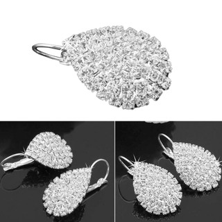 เครื่องประดับแฟชั่นสตรี Rhinestone หรูหรา Waterdrop จี้เครื่องประดับต่างหู