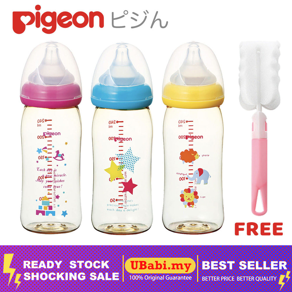 [ Made in Japan ] Original Pigeon Bottle Wide Neck Teat Anti Colic Peristaltic Bottle Teat Pacifier จุกนมหลอกจุกนม Botol