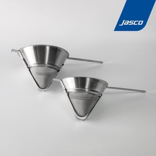 Jasco กระชอนสแตนเลสทรงแหลม เสริมขอบหนา-ตาถี่	Bouilion Strainers