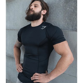 เสื้อแขนสั้น GYMSHARK #4 / เสื้อแขนสั้นผ้าไลคร่ายืดหยุ่นอย่างดี  ผ้านิ่มใส่สบายไม่คันเวลาเหงื่อออก