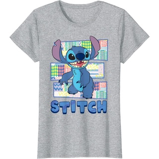 tshirtเสื้อยืดคอกลมฤดูร้อนเสื้อยืดแขนสั้นลําลอง คอกลม พิมพ์ลาย Disney Lilo &amp; Stitch Tropical Panel Portrait แฟชั่นสําหรั