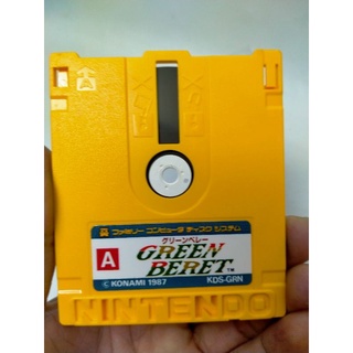 แผ่นดิสแดง เกม Green Beret Famicom Disk Sysyen FDS แท้ เกม Green Beret มีดสั่นล่าทรชนเล่นได้ปกติ