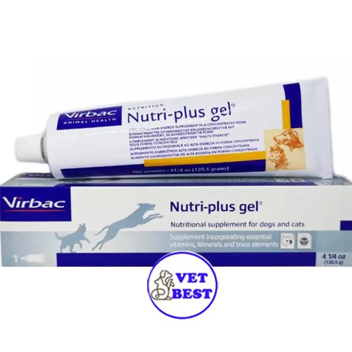 Nutri Plus Gel อาหารเสริมวิตามิน บำรุงสุนัข แมว [Exp.10/2025 ปีหน้า] นูทริพลัสเจล 120.5 กรัม