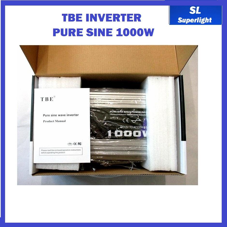 TBE อินเวอร์เตอร์ inverter รุ่น pure sine wave power inverter 1000w 12V เครื่องแปลงไฟ ตัวแปลงไฟ 12v เป็น 220v