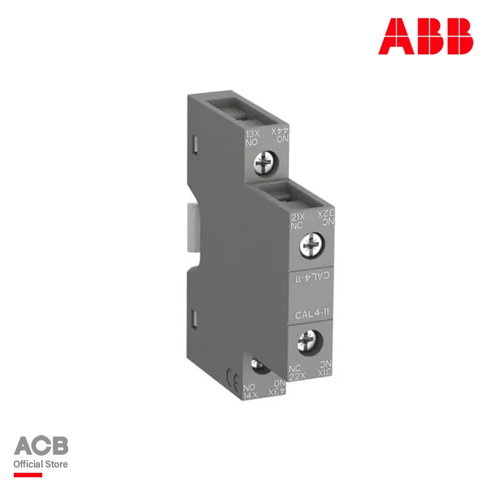 ABB Auxiliary Contact - 1NC + 1NO, 2 Contact, Side Mount, 6 A รหัส CAL4-11 : 1SBN010120R1011 เอบีบี 
