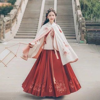 ชุดจีนโบราณ hanfu ชุดฮั่นฝู#ฮั่นฝู ชุดคอสเพลย์ ชุดจีนสีขาวแดง