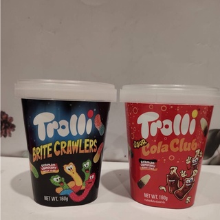 เยลลี่ทรอลี่ เยลลี่งู เยลลี่โคล่า Trolli Brite crawlers Gummi Candy Jelly Sour Cola 160g.