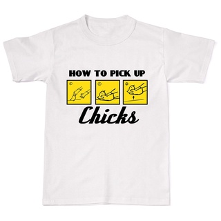 เสื้อยืดลําลอง ผ้าฝ้าย แขนสั้น พิมพ์ลาย How To Pick Up Chicks Funny Humour Nerd แฟชั่นสําหรับผู้ชาย 2022S-5XL