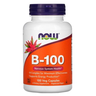 Now Foods, B-100, [ 100 Veg Capsules ] B100 with Niacin ,Vitamin B-6 , Folate , PABA , Inositol ,