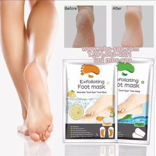 ถุงลอกเท้า foot mask (dead skin removal) ขจัดเซลผิวที่ตายแล้วให้ลอกออก ให้ส้นเท้าและฝ่าเท้าเรียบเนียน