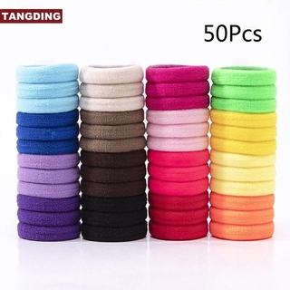 【COD Tangding】 ยางรัดผมสีสันสดใส 50 ชิ้น