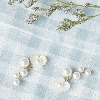 【Pretty Refined】พร้อมส่ง Blossom White Plum S925 earring ต่างหู