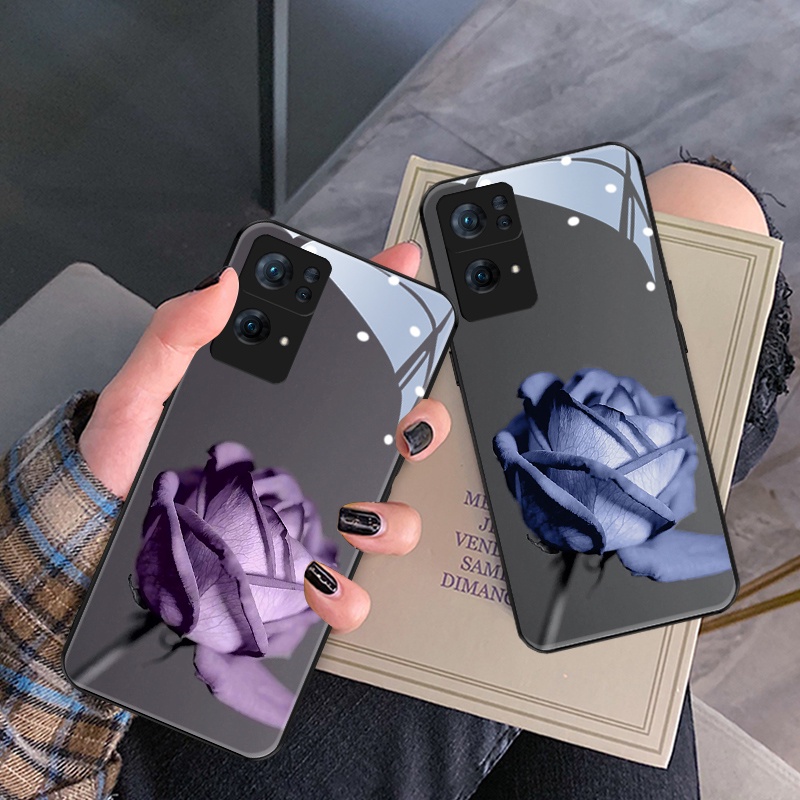 Dmy เคสโทรศัพท์มือถือ พิมพ์ลายดอกกุหลาบ หรูหรา สําหรับ OPPO reno 7 7z 8 8T 8z 6 6z 5 4 pro 3 2F Z A5