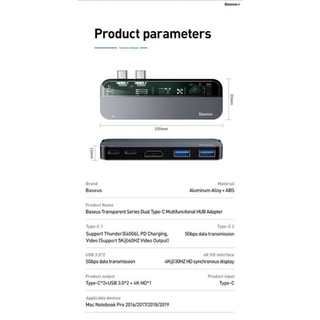 Baseus Transparent Series Dual Type-C Multifunctional HUB Adapter