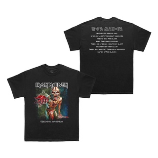 ผ้าฝ้ายแท้เสื้อยืด พิมพ์ลาย Iron MAIDEN - THE BOOK OF SOULS / T-SHIRT MUSIC / UNOFFICIAL MERCH / PREMIUM T-SHIRT / PRE O