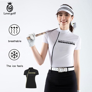 Lg เสื้อยืดแขนสั้นผ้าไหมสําหรับผู้หญิงใส่เล่นกีฬากอล์ฟกลางแจ้ง