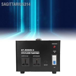 Sagittarius314 หม้อแปลงแรงดันไฟฟ้า Ac เฟสเดียว 2000W ปลั๊ก Eu 110 220V