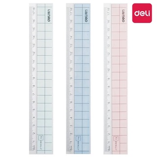 Deli Grid Ruler ไม้บรรทัดลายการ์ตูน ไม้บรรทัด grid 15 / 18 ซม