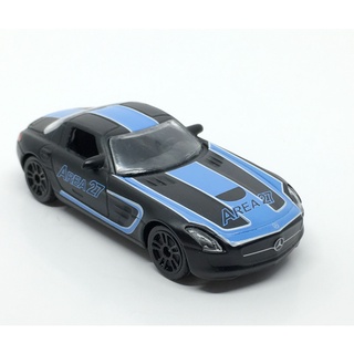 Majorette Mercedes Benz SLS AMG - Area 27 - Matte Black Color /Wheels D5SB /scale 1/59 (3 inches) no Package