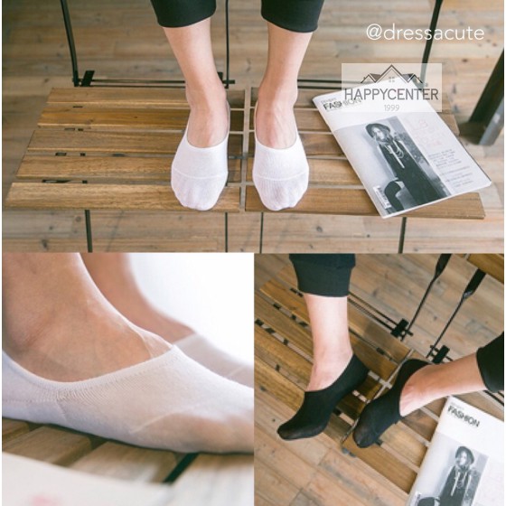 ?ถุงเท้าซ่อน เว้าข้อ สไตล์ญี่ปุ่น ผ้า cotton นิ่ม มียางกันหลุดที่ส้นเท้าด้านใน ใส่มิดชิดกระชับในรองเท้า hc99