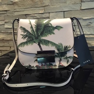 ReStock! ZARA PALM TREE PRINT CROSSBODY CITY BAG 🍭