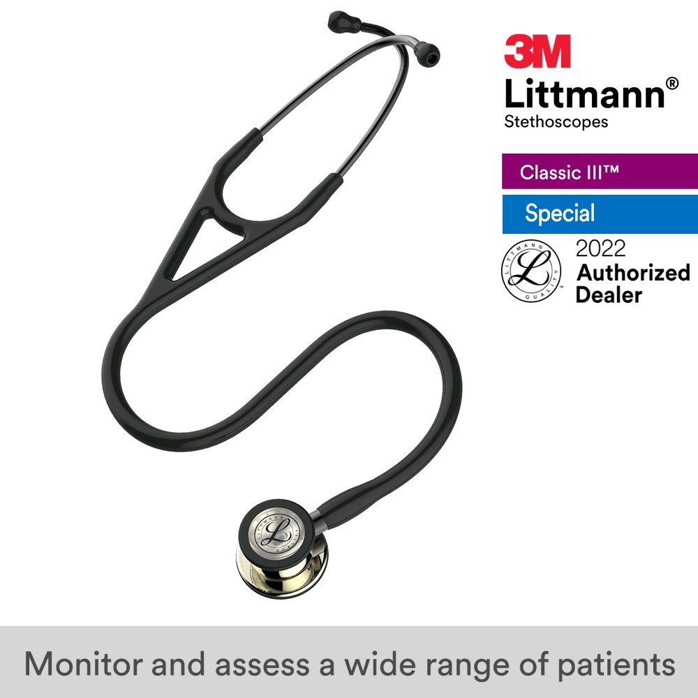 3M Littmann Cardiology IV, 27 inch 6179 (Black Tube, ChampagneFinish
