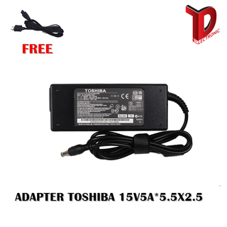 ADAPTER TOSHIBA 15V5V*5.5.X2.5  / สายชาร์จโน๊ตบุ๊คโตชิบ้า + แถมสายไฟ