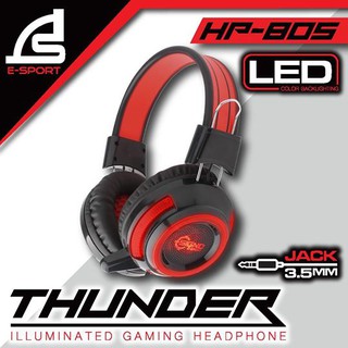 หูฟังเกมมิ่ง SIGNO E-SPORT THUNDER ILLUMINATED GAMING HEADPHONE รุ่น HP-805 (ประกัน 2 ปี)