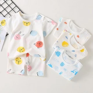 ชุดเซ็ตเด็กแขนสั้น ผ้าโปร่ง เย็นสบาย นุ่มนิ่ม (6 เดือน - 3 ปี) S1 เสื้อเด็ก พร้อมกางเกง เสื้อผ้าเด็กอ่อน ใส่สบาย ไม่ร้อน