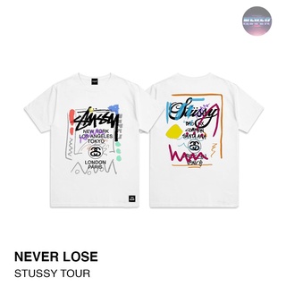 เสื้อยืดสกรีนลายแนวสตรีท STUSSY TOUR  Neverlose  เสื้อผู้ชาย/ผู้หญิงnice r3Ml