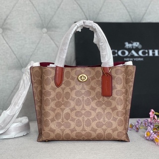 🎀 (สด-ผ่อน) กระเป๋าสะพาย 9 นิ้ว Coach C8562 tote mini งาน Shop มีถุงผ้า