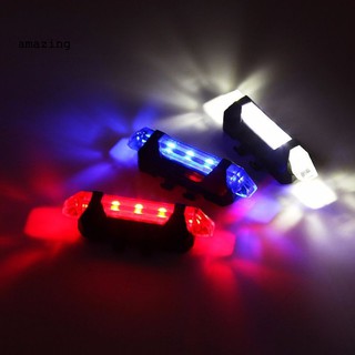 ไฟท้ายจักรยาน LED 5 ดวง ชาร์จ USB เพื่อความปลอดภัย