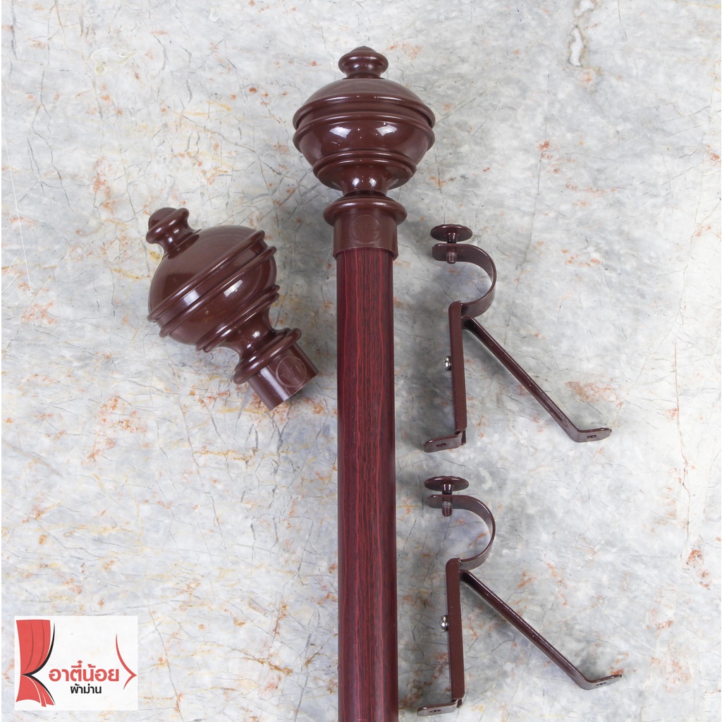 Sale ชุดราวผ้าม่านลายไม้ 0.90-3.20ม.อุปกรณ์ครบชุดราวผ้าม่าน(หัวรางสีโอ๊ค) - รูปที่ 3