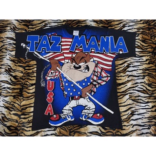 TAZMANIA USA BOOTLEG OVP CARTOON NETWORK เสื้อลายการ์ตูน งานใหม่ทำเก่า ผ้าcotton 100% ฟอกนุ่ม