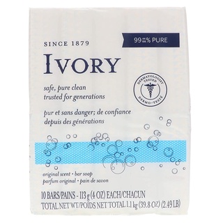 Ivory® Clean Original Bar Soap 113g สบู่ทำความสะอาดผิวหน้าและผิวกาย