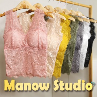 บราลูกไม้ บราสายเดี่ยวลูกไม้ เสื้อกล้าม สายเดี่ยว บราสายเดี่ยวแบบสวม 367# Manow.studio