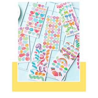 🌈 พร้อมส่งในไทย สติ๊กเกอร์ริบบิ้นสีสันสดใส ตัวอักษรสร้างสรรค์สติกเกอร์อัลบัมภาพ