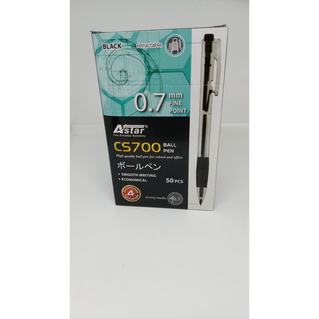 Astar CS700 Ball Pen 0.7mm สีดํา