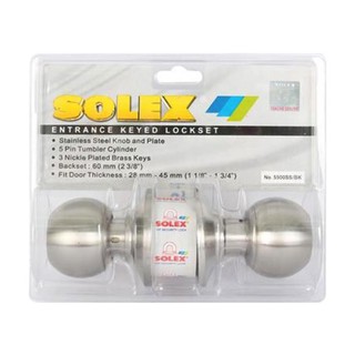 ลูกบิดห้องน้ำ SOLEX 5500 หัวกลม สีสเตนเลส SOLEX 5500 STAINLESS STEEL BATHROOM KNOB