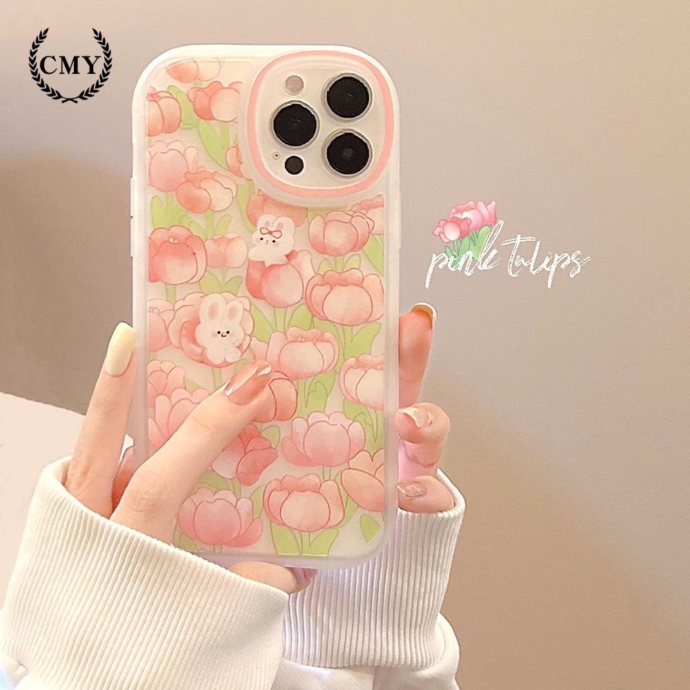 เคส Iphone 13 เคสไอโฟน เคสโทรศัพท์ซิลิโคน Tpu แบบนิ่ม ลายดอกทิวลิป และ