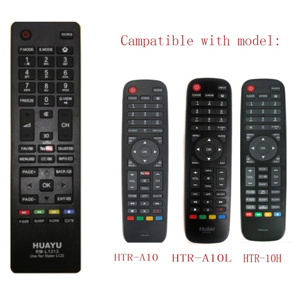 Haier TV รีโมทคอนโทรล HUAYU RM-L1313 Fit สําหรับ HTR-A10H HTR-A10L HTR-A10LA HTR-A10 LED 3D เปลี่ยน 