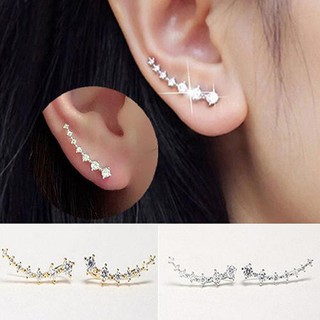 ต่างหูแฟชั่น Rhinestones, Ear Hook Clip Stud